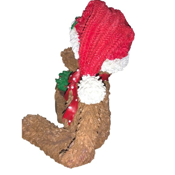 Santa Bear Table Top Decoration-  Bear with Santa Hat- 7 inch - Picture 9 of 10